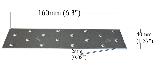 Flat Connecting Joining Plate Galvanised Heavy Duty Metal 6.3