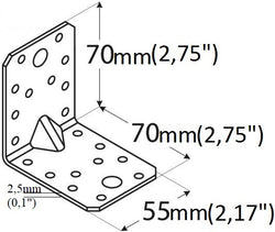 Angle Corner Bracket with Beading 2,75