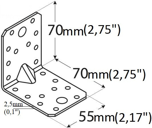 Angle Corner Bracket with Beading 2,75