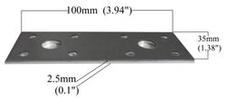 Flat Connecting Joining Plate Galvanised Heavy Duty Metal 3.94