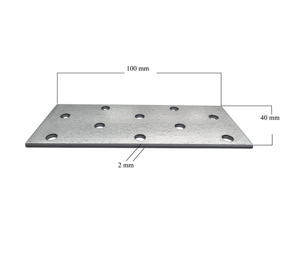 Flat Connecting Joining Plate Galvanised Heavy Duty Metal 3.94