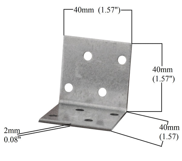 Corner Brackets Plates Angle Galvanised 1.57